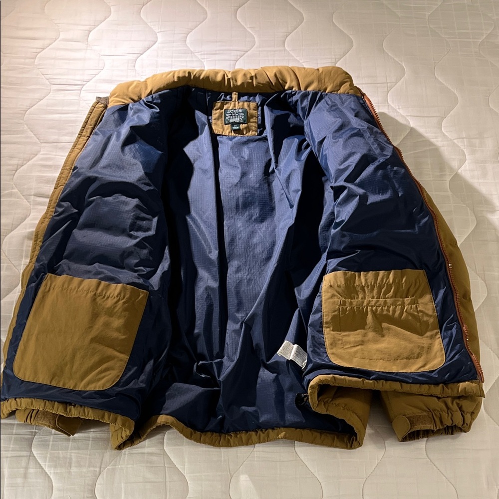 J. Crew Men's Quilted Puffer Jacket — Tan Caramel — Medium - Picture 6 of 8